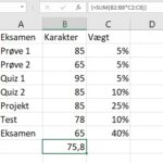 Beregning af det vægtede gennemsnit i Excel (ved hjælp af formler)